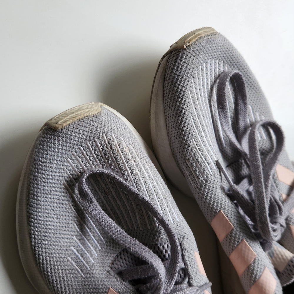 Adidas swift run knit Women's Gray and Pink Sneakers - Picture 7 of 11